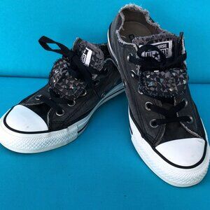 Converse All Star Low Top Black Double Tonge Studded Women's Sneaker